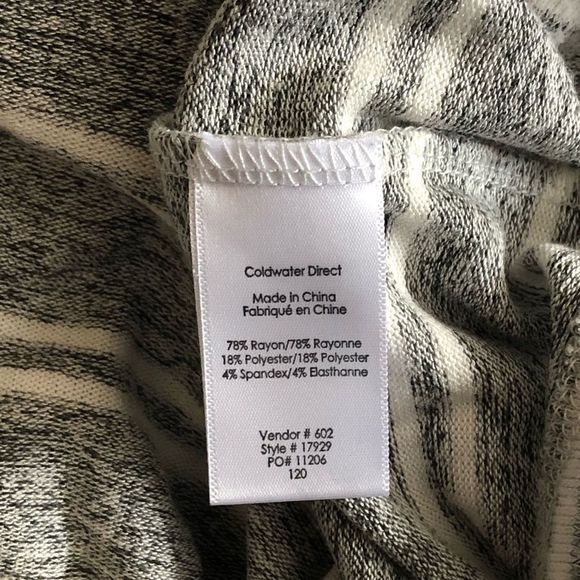 COLDWATER CREEK Women’s Soft Grey Stripe Long Sleeve Dress With Pockets Size XL - Picture 4 of 12
